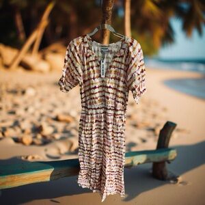 NEW Steve Madden Tie-Dye 100% Cotton Short Sleeve Maxi Dress Size XL